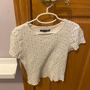 blue floral print ruffled on the bottom